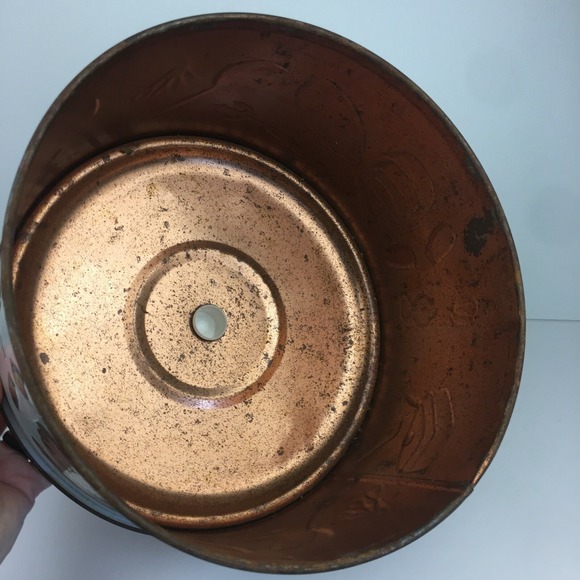 Weibro Chicago USA Lid Only Cake Cover Retro Vtg Copper White Color Rustic READ - Picture 9 of 11